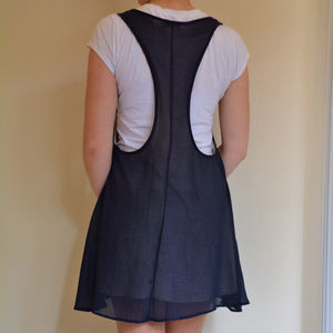 Navy Blue Slouchy Racerback Minidress